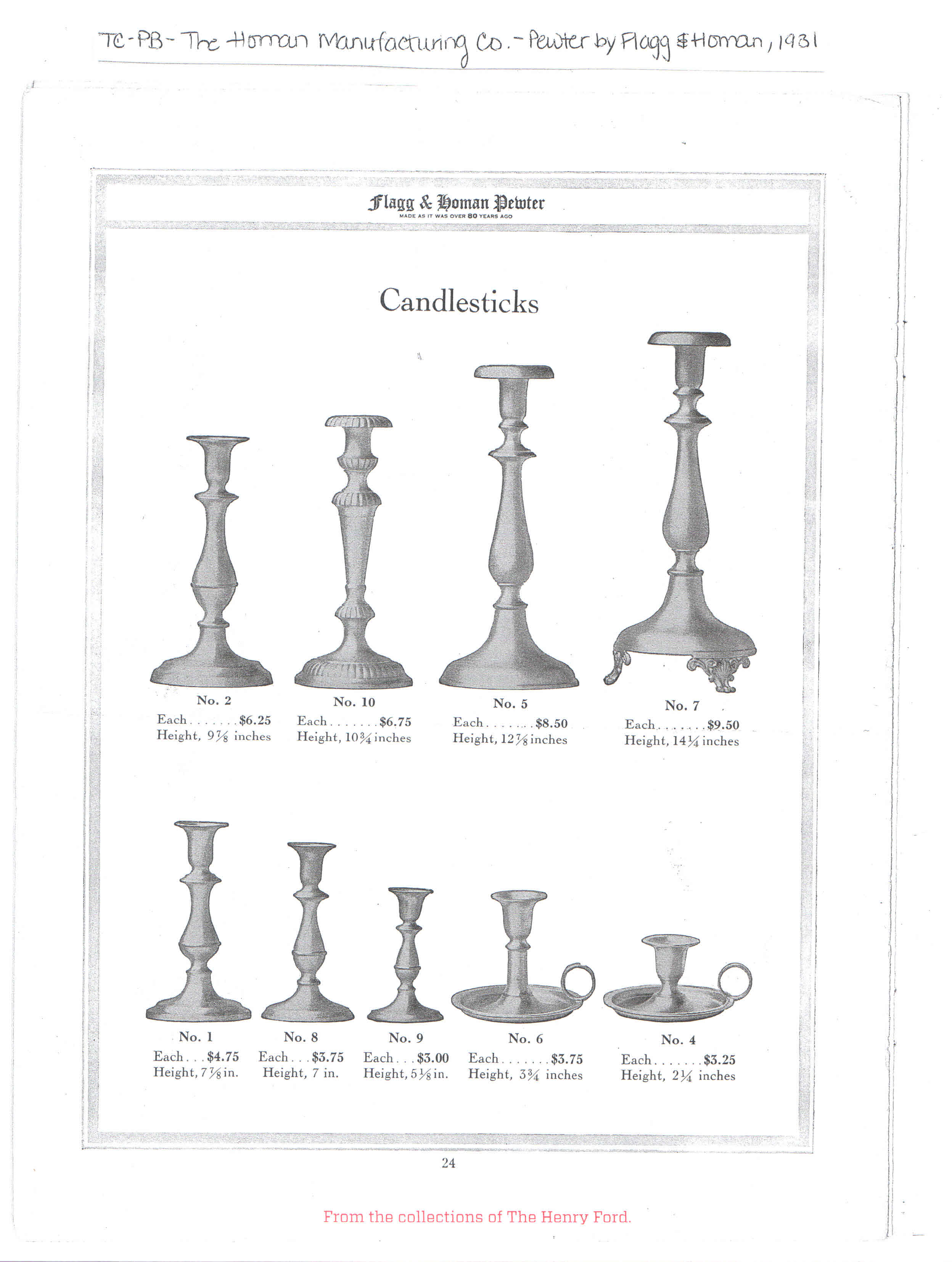 "A Catalog of 20th Century Flagg and Homan Pewter Ware"